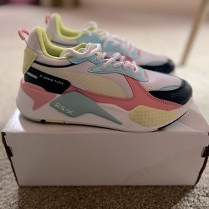 Puma RS-X Girls RS-X Core AC Sneakers Pink White Blue Yellow Size 4